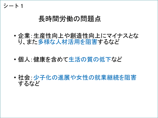 シート1　長時間労働の問題点