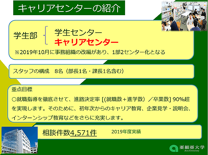 キャリアセンターの紹介（詳細は配布資料参照）