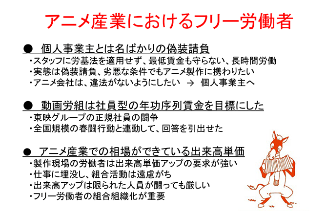 アニメ産業におけるフリー労働者