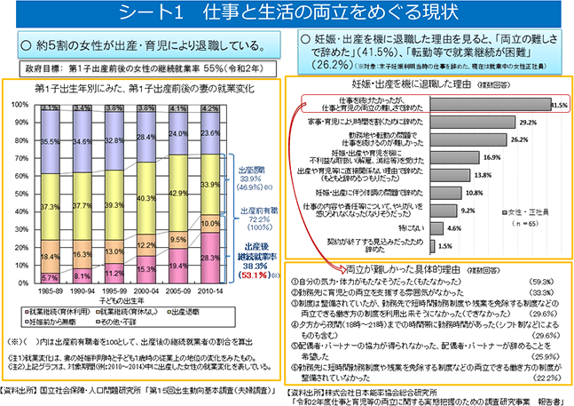 シート1 仕事と生活の両立をめぐる現状