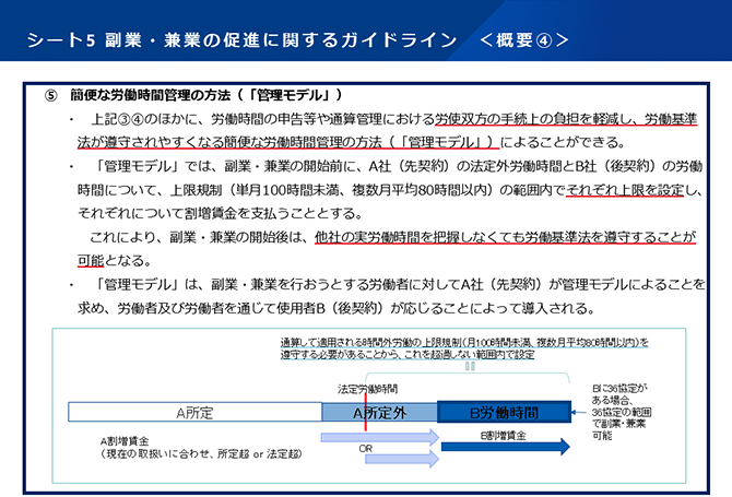 シート5 副業・兼業の促進に関するガイドライン　＜概要④＞