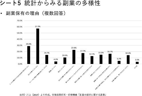 シート5　統計からみる副業の多様性・副業保有の理由