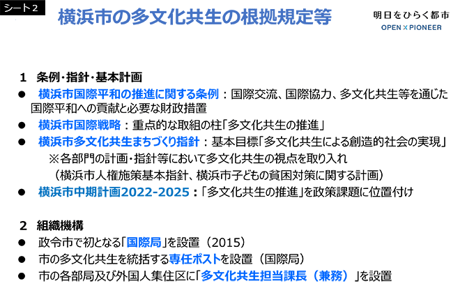 シート2　横浜市の多文化共生の根拠規定等