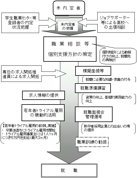 未内定者ジョブサポート事業の概要の図