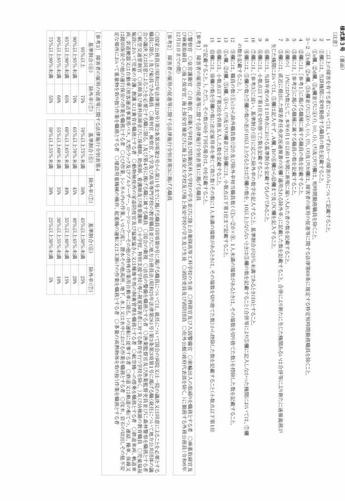 画像：様式第三号（裏面）