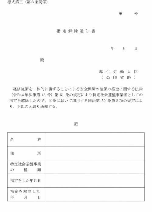 画像：様式第3（第6条関係）