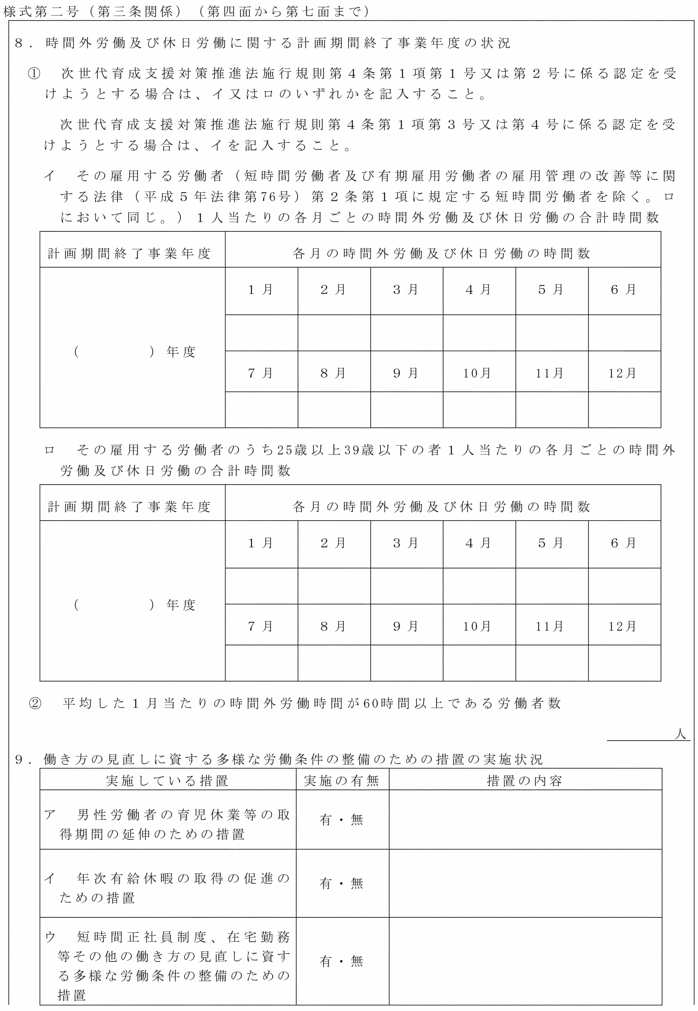 画像：様式第二号（第3条関係）（第4面から第7面まで）
