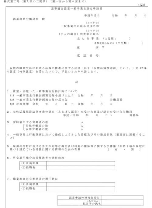 様式第2号（第9条の2関係）第1面から第6面まで