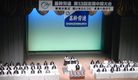 写真・基幹労連大会檀上